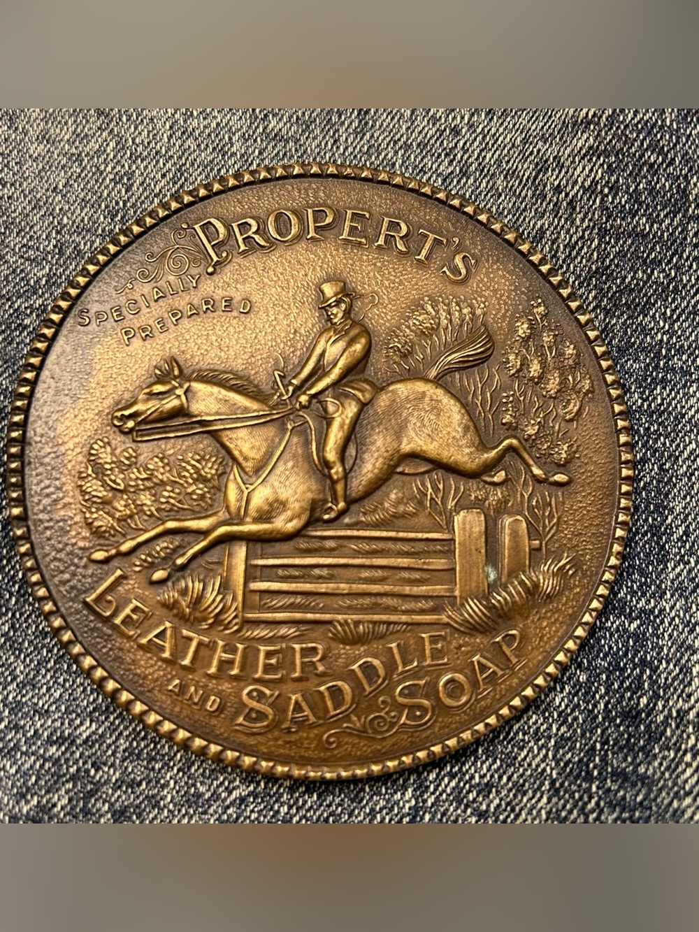 Propert’s Leather & Saddle Vintage 70’s Collectible Brass Belt Buckle.